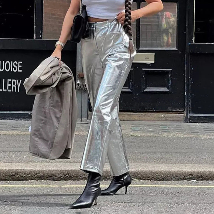 Valenzora - Silver metallic trousers