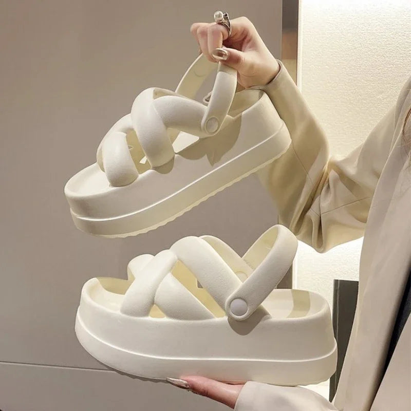 Valenzora | Platform Chunky Cross Strap Sandals