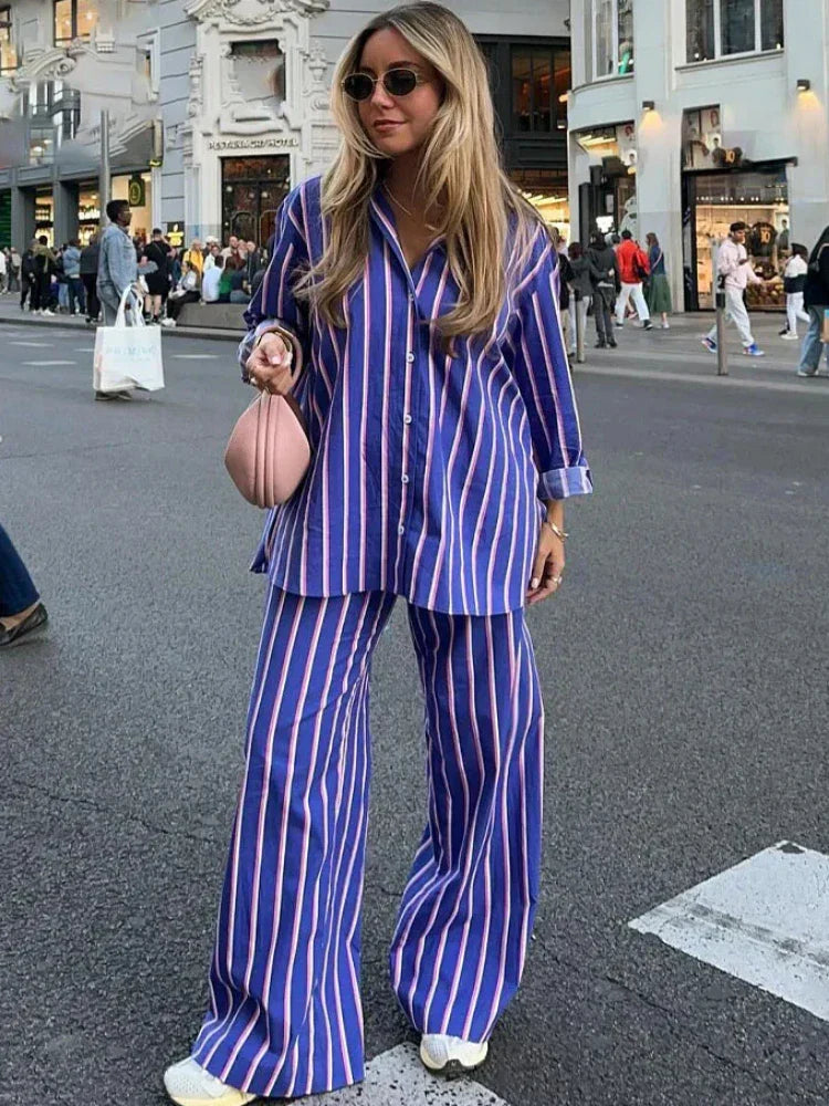 Valenzora | Gestreiftes Oversized-Set