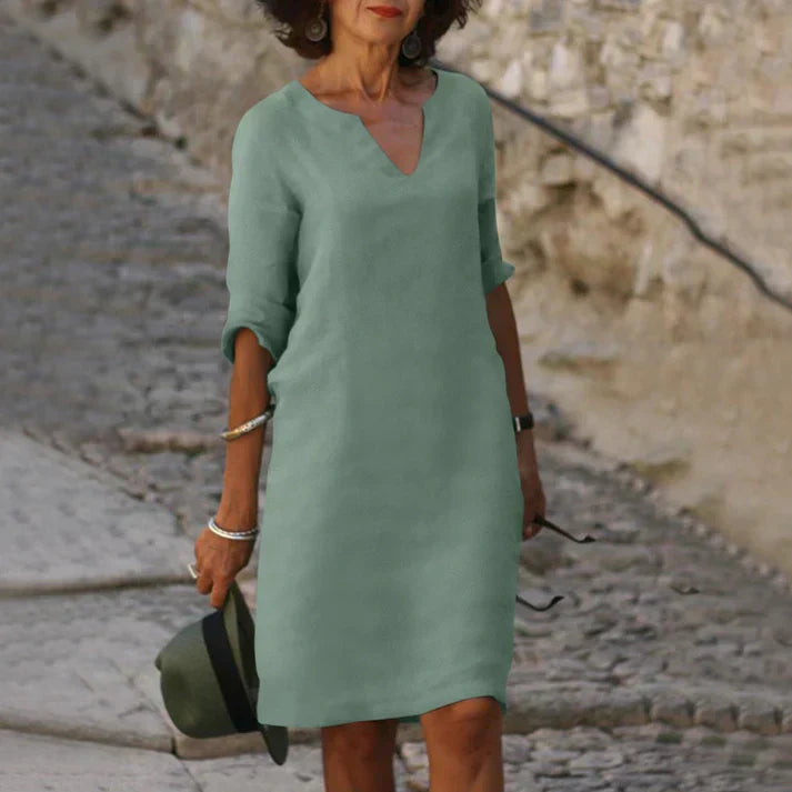 Valenzora | Elegantes Sommerkleid mit V-Ausschnitt