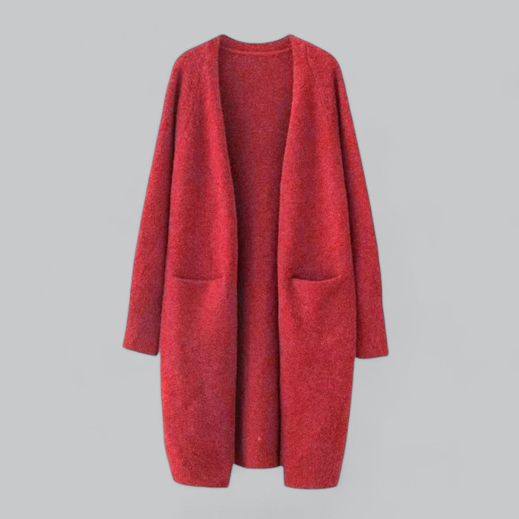 Valenzora | Klassischer langer Kaschmir-Cardigan für Damen