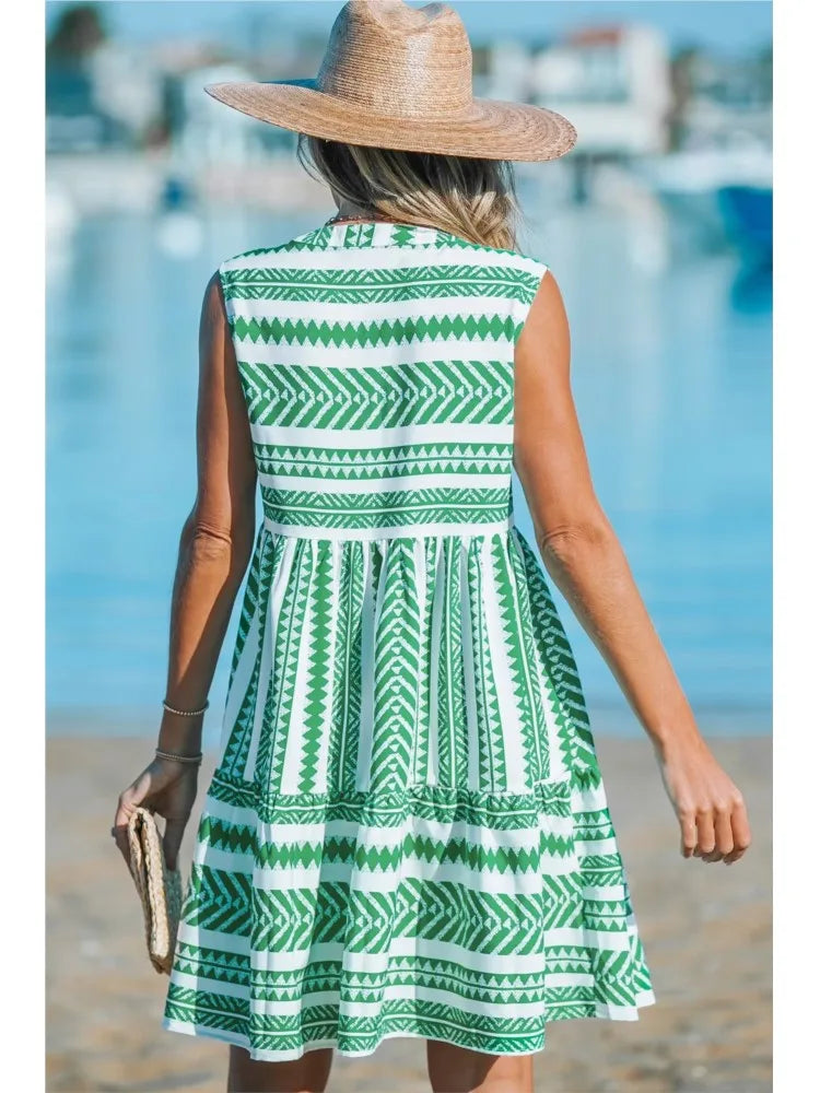 Valenzora | Gestreiftes Midikleid