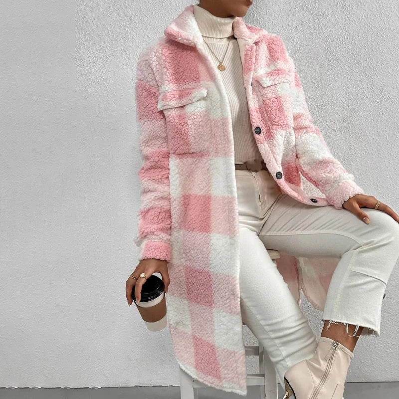 Valenzora | Checkered women's jacket with polar fleece