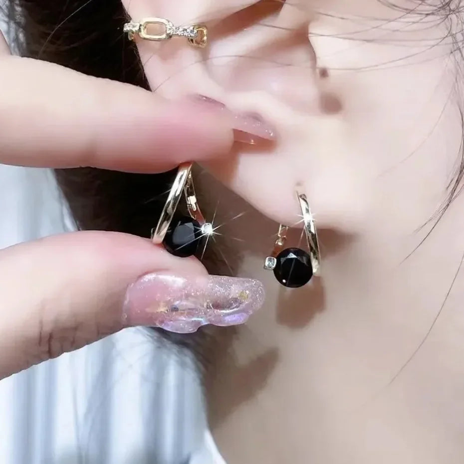 Valenzora | Sterling Silver Geometric Zircon Earrings