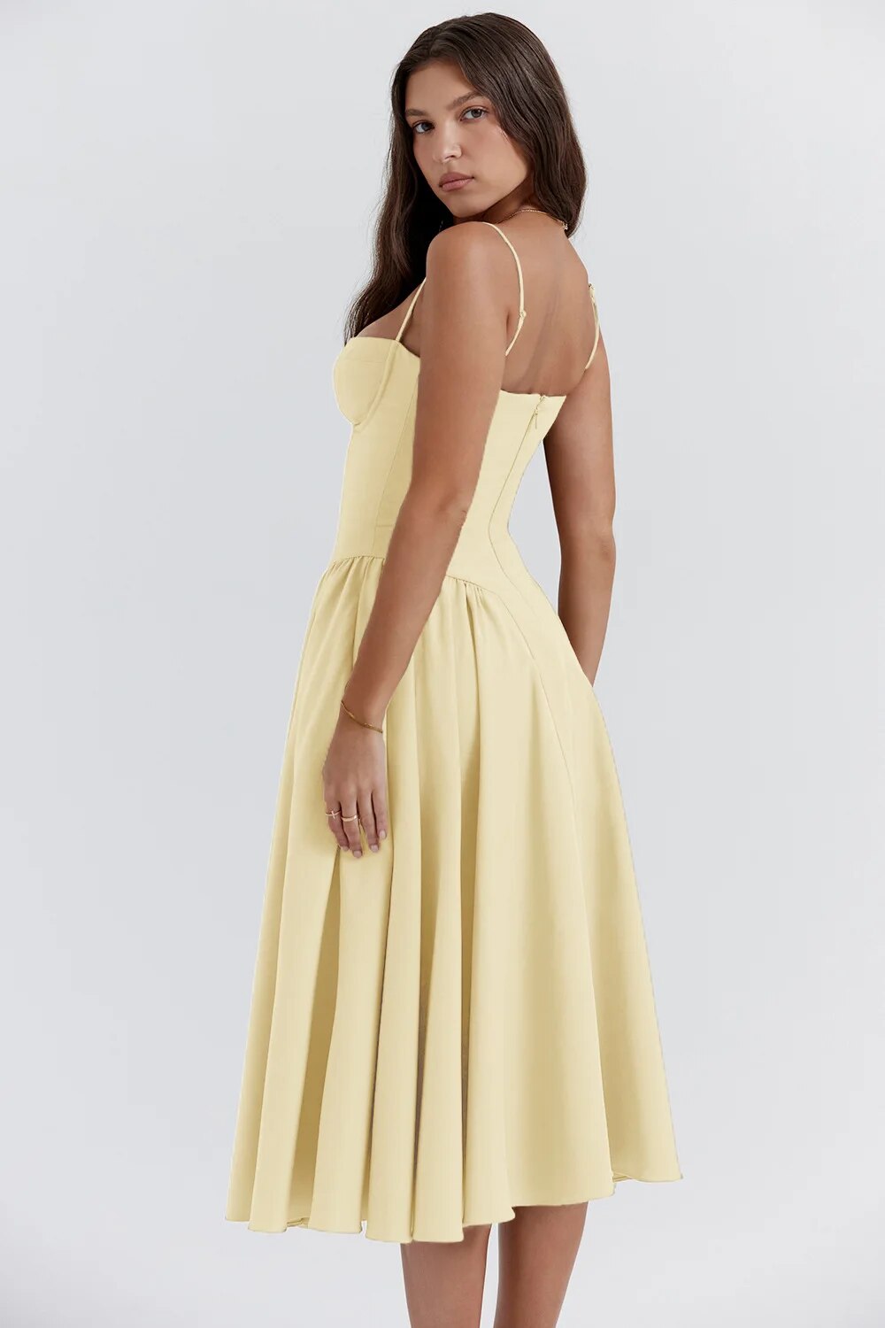 Valenzora | Sleeveless midi dress with a corset fit