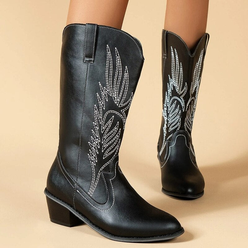 Valenzora Cowboy Boots | High-quality women's boots with boho print