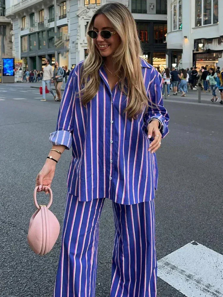 Valenzora | Gestreiftes Oversized-Set