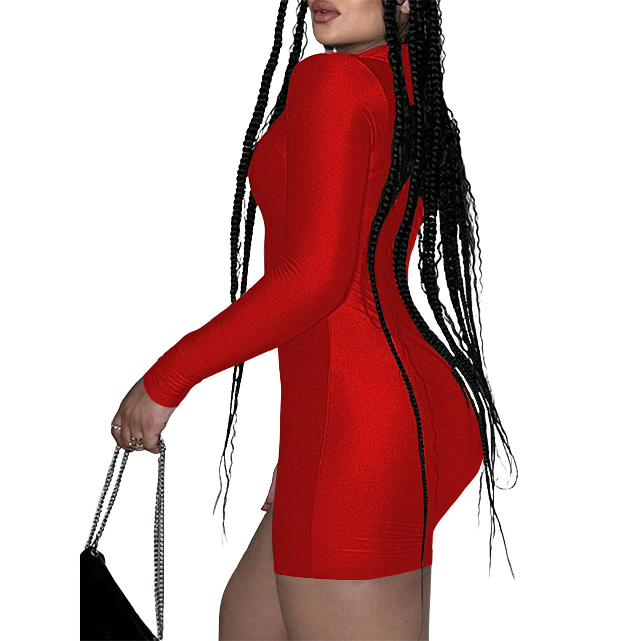 Valenzora | Smooth emerald bodysuit with full-length zipper