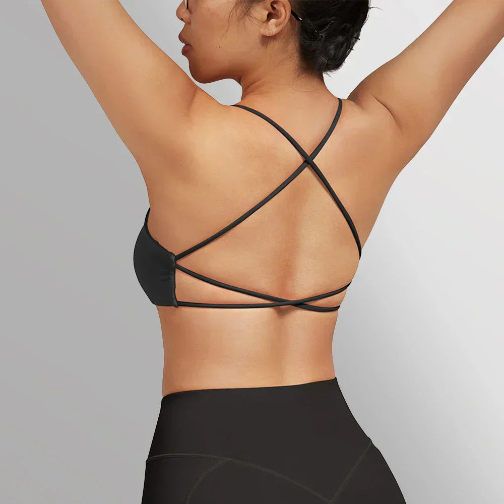 Valenzora | Backless Shockproof Fitness Sports Bra with Padding for Women