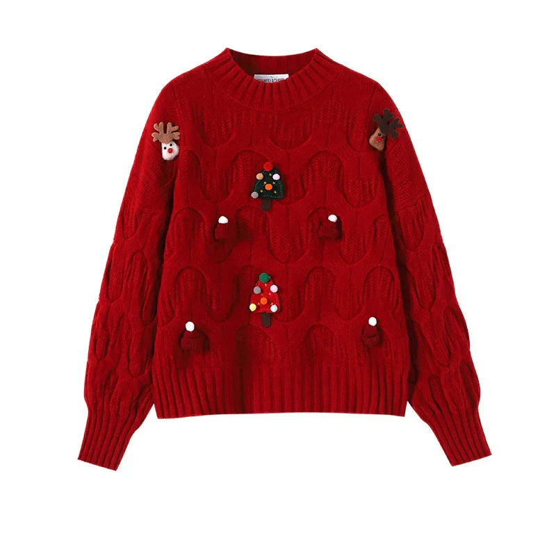 Valenzora - Ugly Christmas Sweater - Women's Vintage Style Christmas Sweater