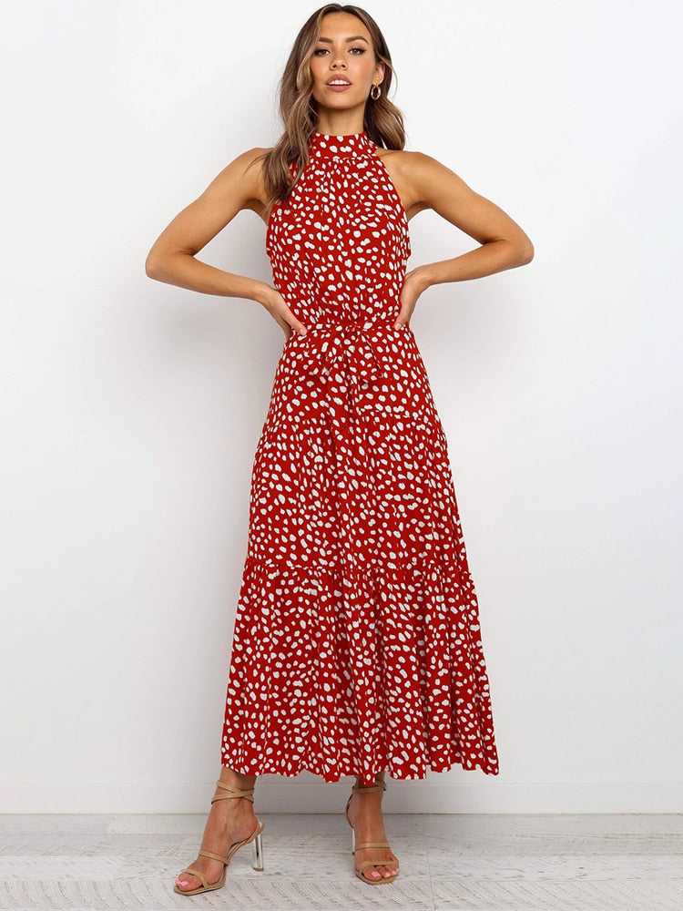 Valenzora | Polka dot halter dress