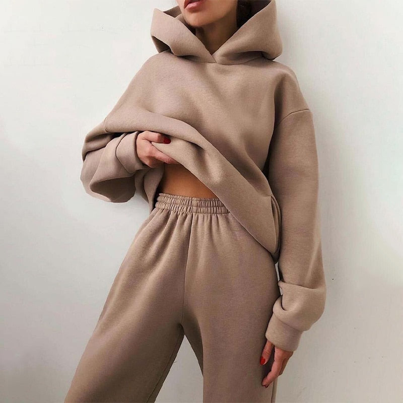 Valenzora – Bequemer zweiteiliger Kapuzenanzug im Oversized-Look