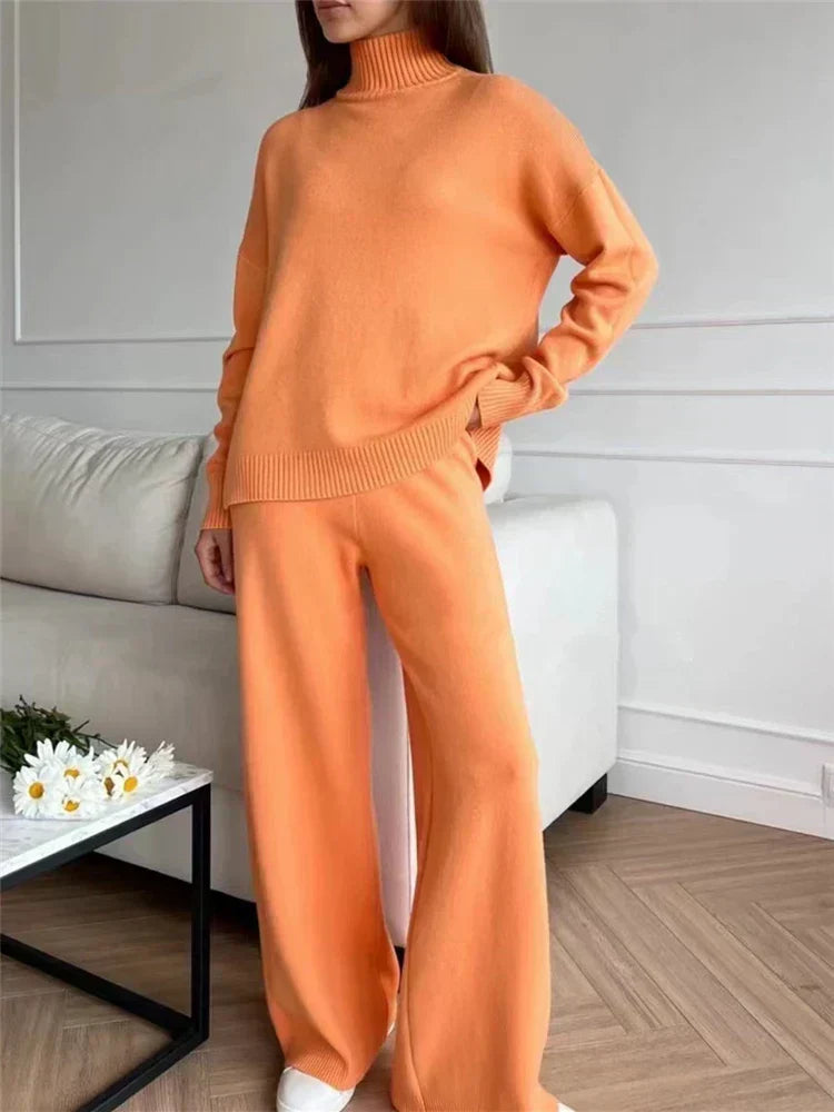 Valenzora | 3-piece loungewear set - knitted women's sweater and trousers