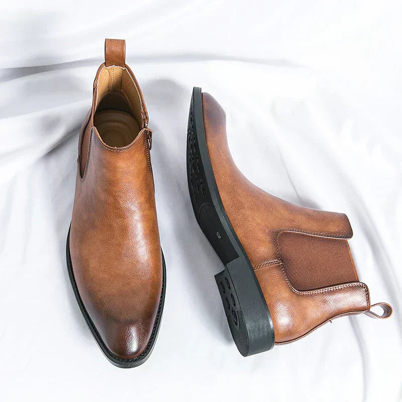 Valenzora | Leather boots with zipper