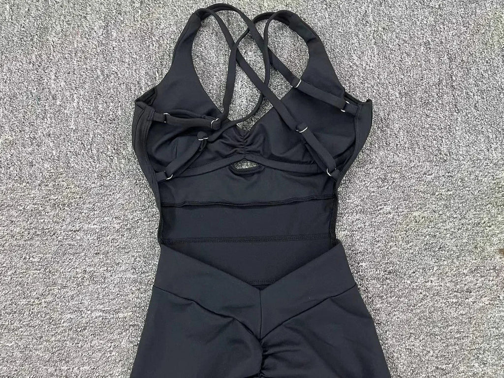 Valenzora | Sporty Jumpsuit Women's Sportswear Push-Up Gym Set Women's Fitness Overall Lycra Sports Outfit for Women Sportswear Yoga Clothing Pink