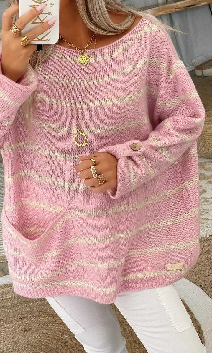 Valenzora – Warm striped women's sweater