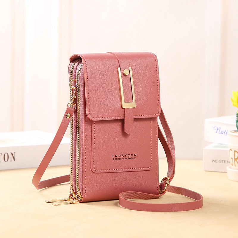 Valenzora Leather Smartphone Clutch | Women's Handbag with Touchscreen Window
