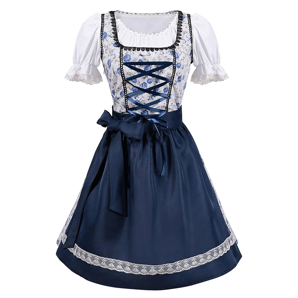 Valenzora | Short-sleeved lace Oktoberfest dress with apron