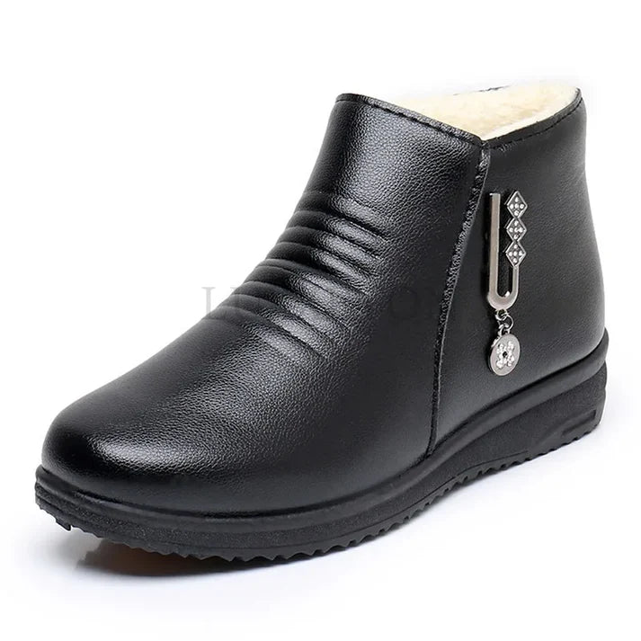Valenzora | Stylish Winter Black Chic Orthopedic Ankle Boots for Women