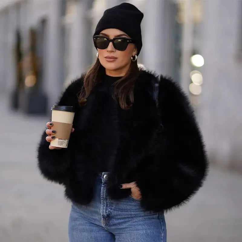 Valenzora - Women's edgy faux fur jacket