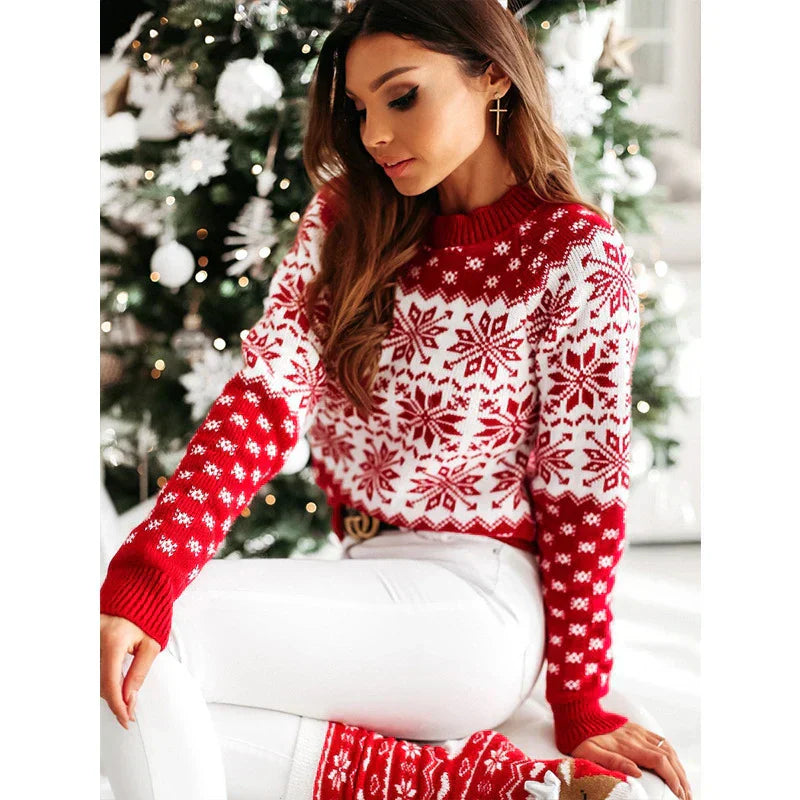 Valenzora - Ugly Christmas sweater - Knitted sweater with snowflake pattern