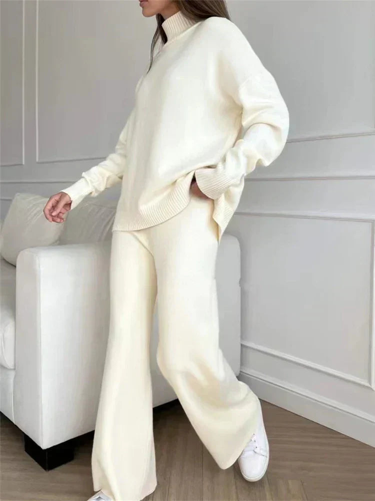 Valenzora | 3-piece loungewear set - knitted women's sweater and trousers