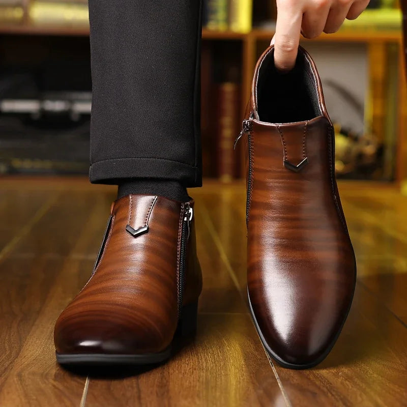 Valenzora | Leather boots with zipper