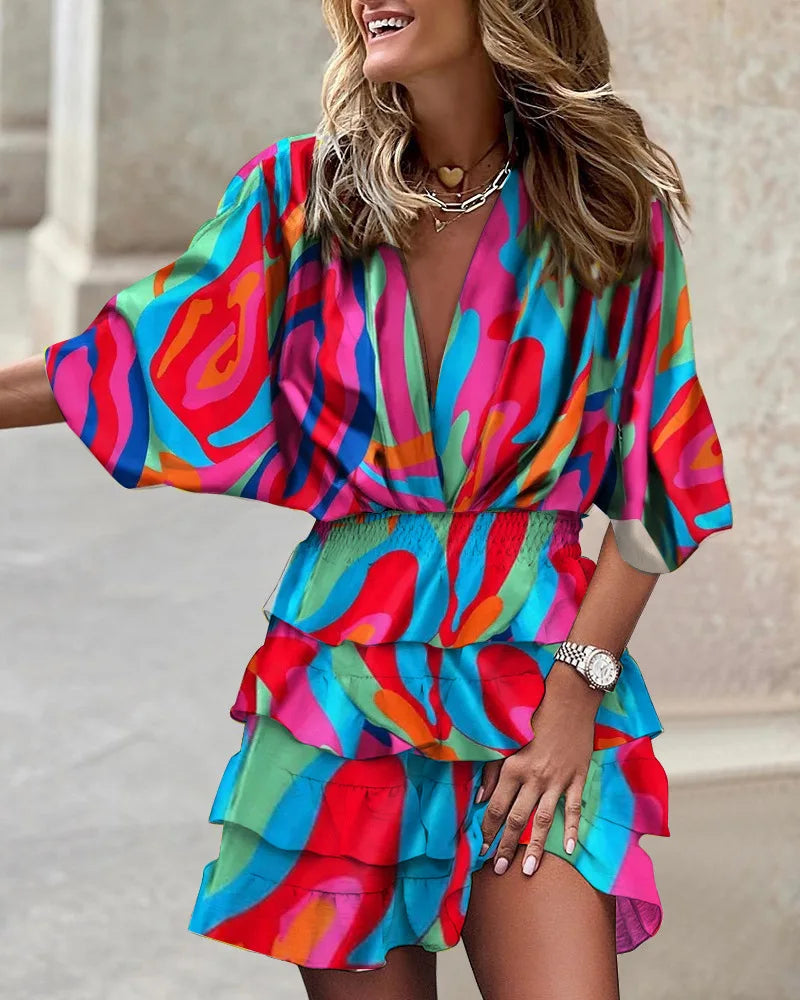 Valenzora - Stylish printed mini dress