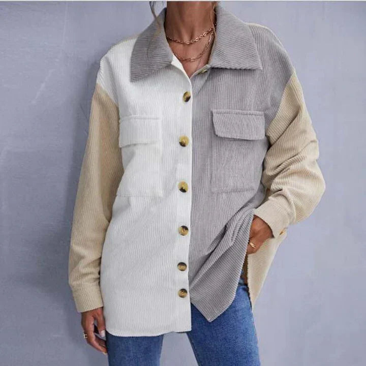 Durchgeknöpfte Cordjacke für Damen