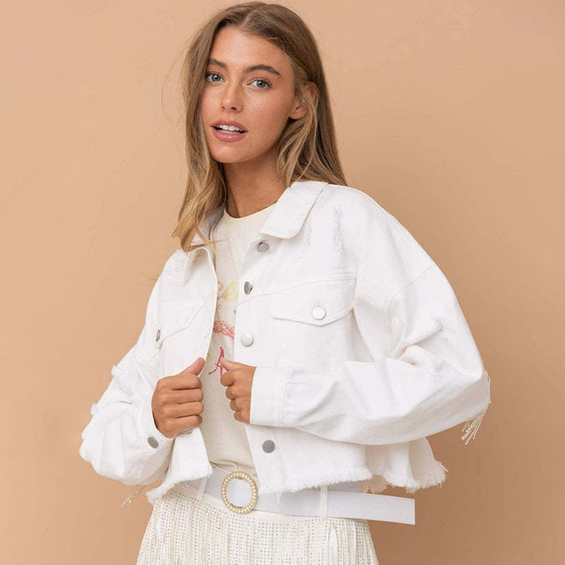 Valenzora - Denim jacket with fringe