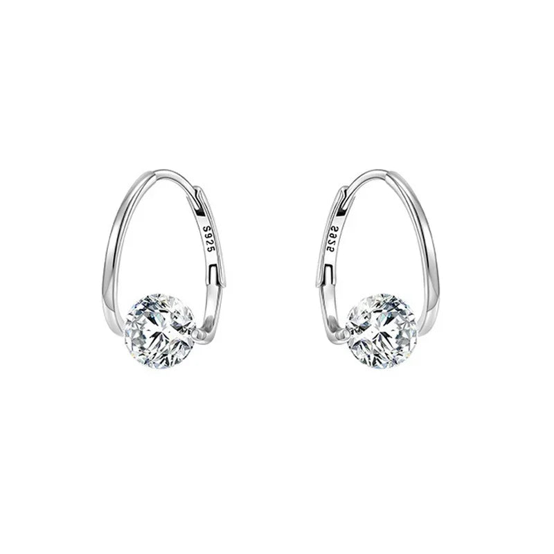 Valenzora | Sterling Silver Geometric Zircon Earrings