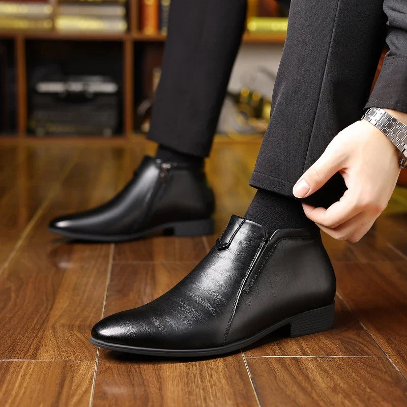 Valenzora | Leather boots with zipper