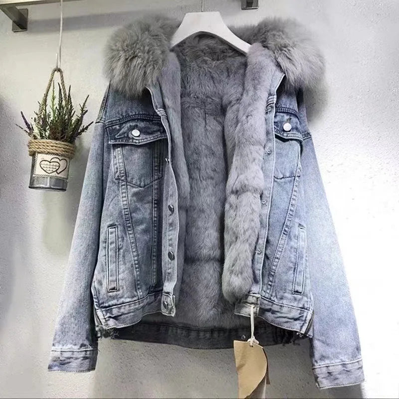 Valenzora – Modische warme Jeansjacke für Damen