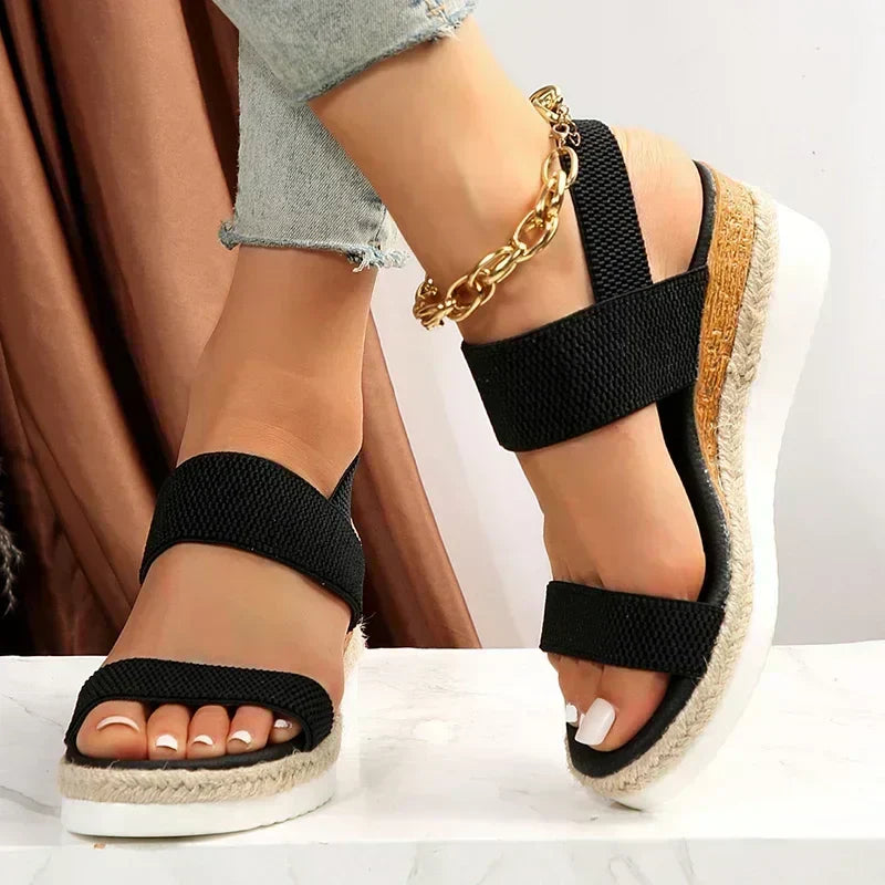 Valenzora | Comfortable knitted wedge sandals for women