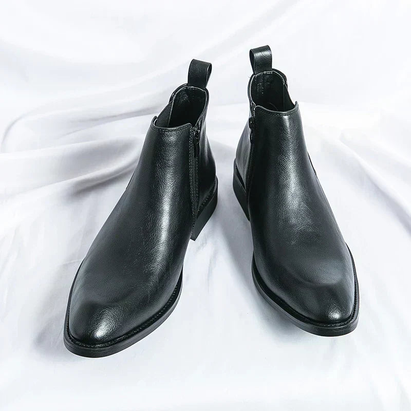 Valenzora | Leather boots with zipper