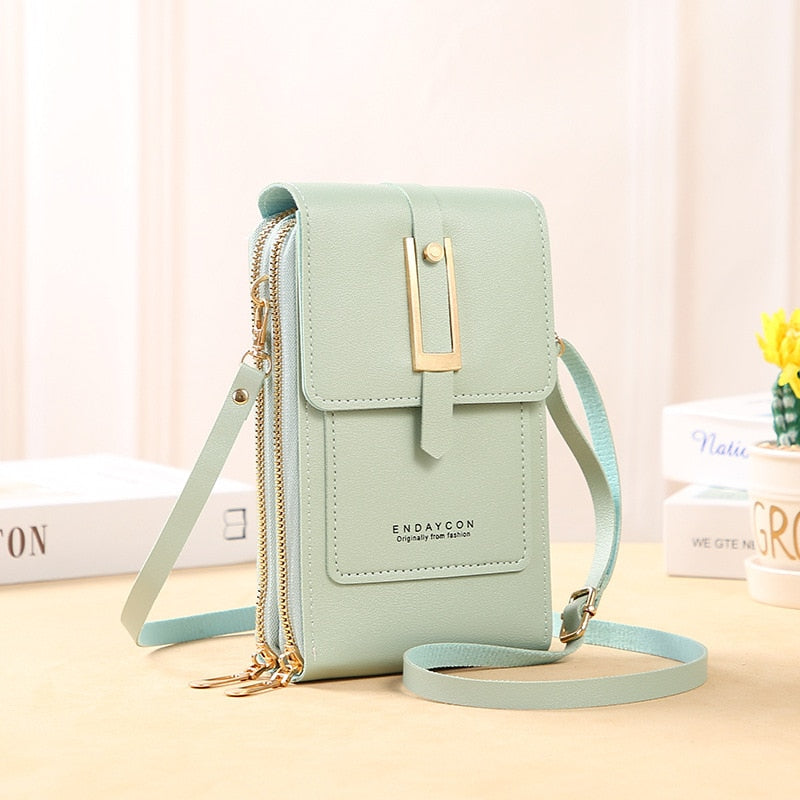 Valenzora Leather Smartphone Clutch | Women's Handbag with Touchscreen Window