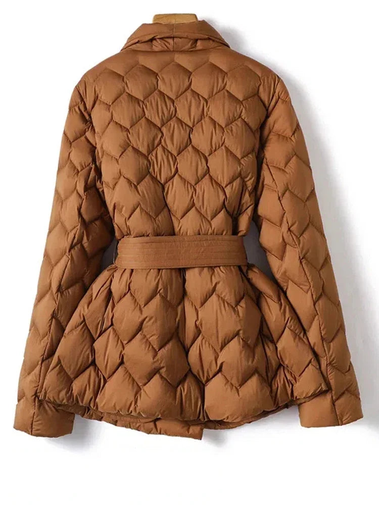 Valenzora | ELEGANT DOWN COAT WITH BELT
