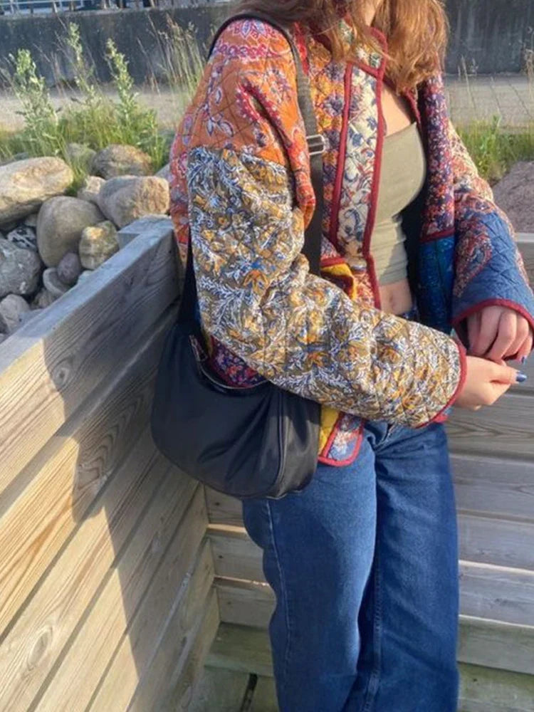 Valenzora | Vintage Patchwork Quilted Jacket for Women