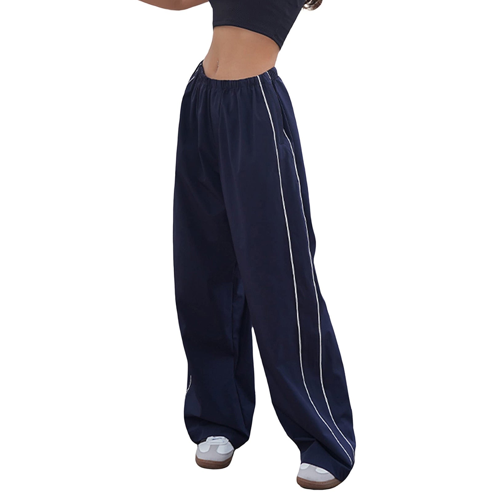 Valenzora Generous Cargo Pants | Women's Drawstring Elastic Low Waist Parachute Pants