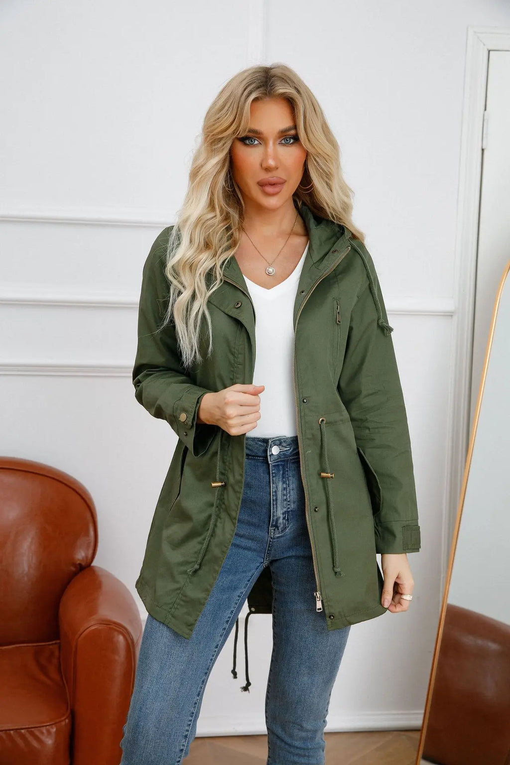 Valenzora | Cotton Trench Coat with Hood