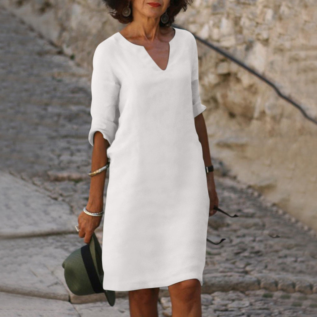 Valenzora | Elegantes Sommerkleid mit V-Ausschnitt