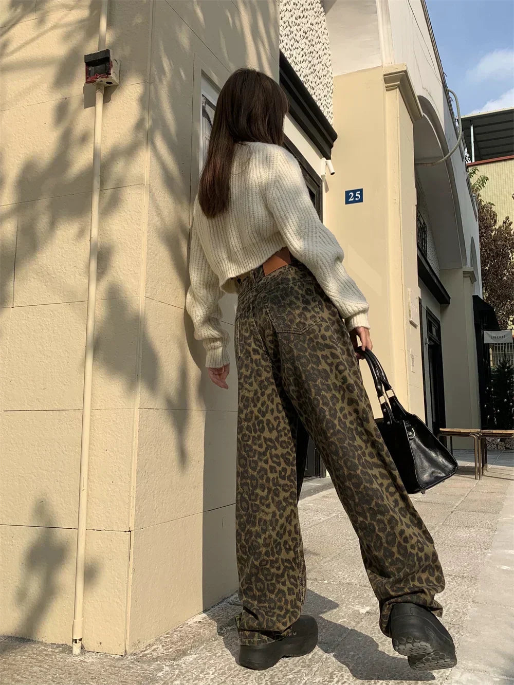 Valenzora | Fashionable Leopard Print Jeans for Women
