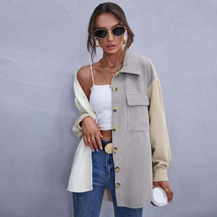Durchgeknöpfte Cordjacke für Damen