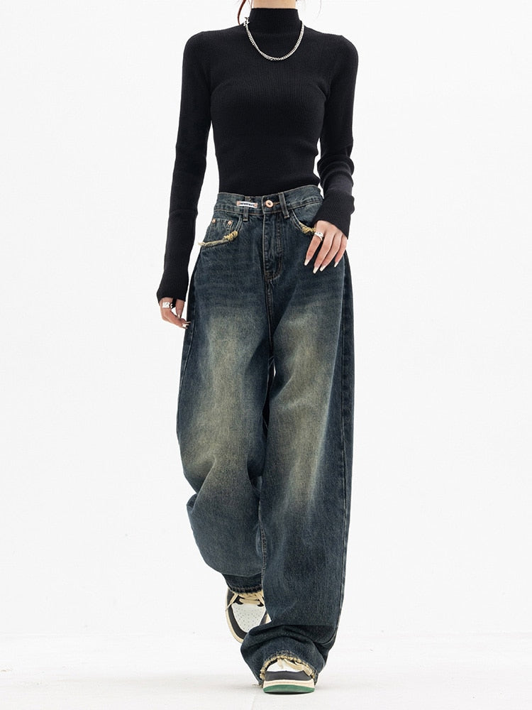 Valenzora - Trendy Baggy Wide Leg Jeans for Women | High-Waisted Jeans, Casual Streetwear