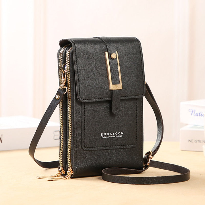Valenzora Leather Smartphone Clutch | Women's Handbag with Touchscreen Window