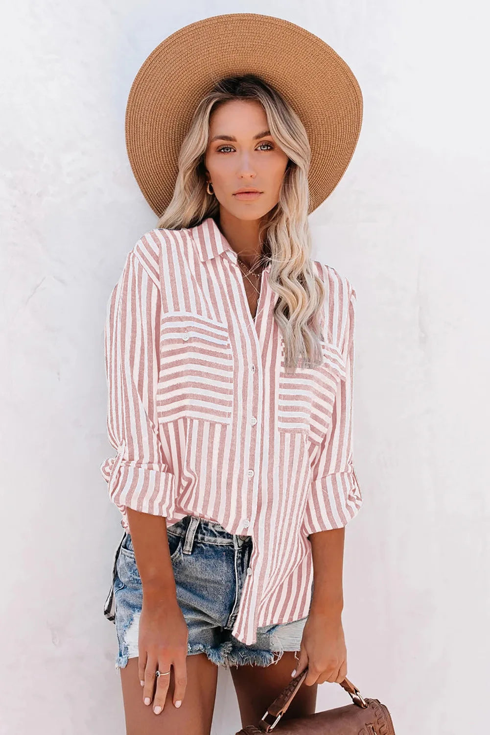 Valenzora | Klassisches gestreiftes Button-Down-Hemd für Damen