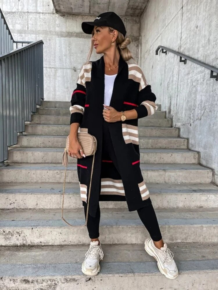 Valenzora - Long striped cardigan