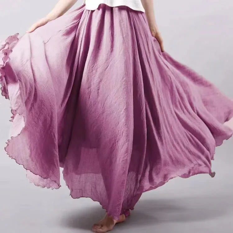 Valenzora | Fashion Cotton Linen Clothing Women's Skirts Maxi Y2K Elegant Beach Saia Ropa Mujer Casual Dress Boho Long Skirts Faldas Harajuku
