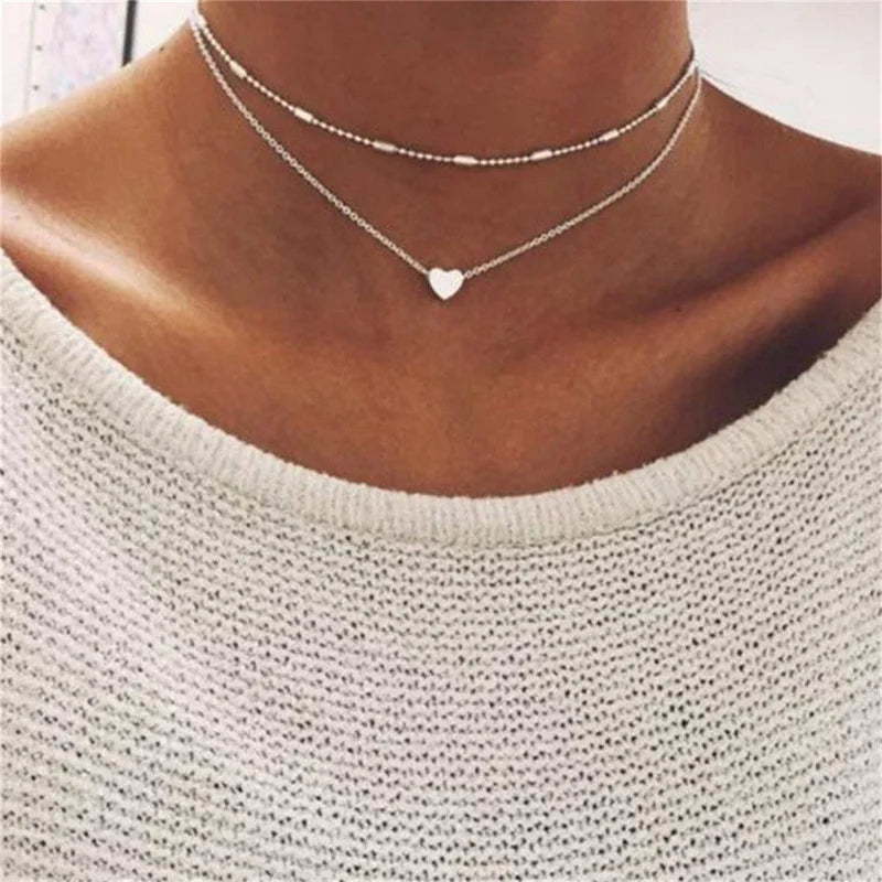 Valenzora | Perlen-Choker-Halskette mit Herz für Frauen