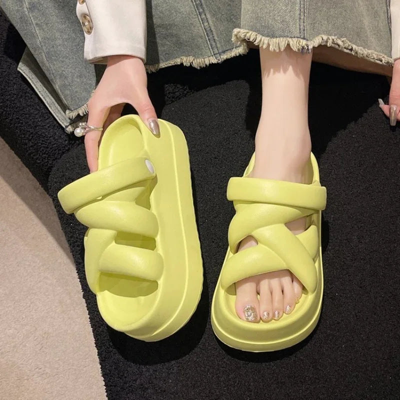 Valenzora | Platform Chunky Cross Strap Sandals